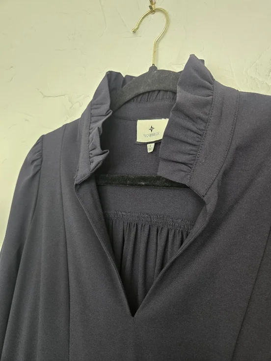 New Tuckernuck Navy Palmerston Long Sleeve Dress, S - Picture 5 of 11